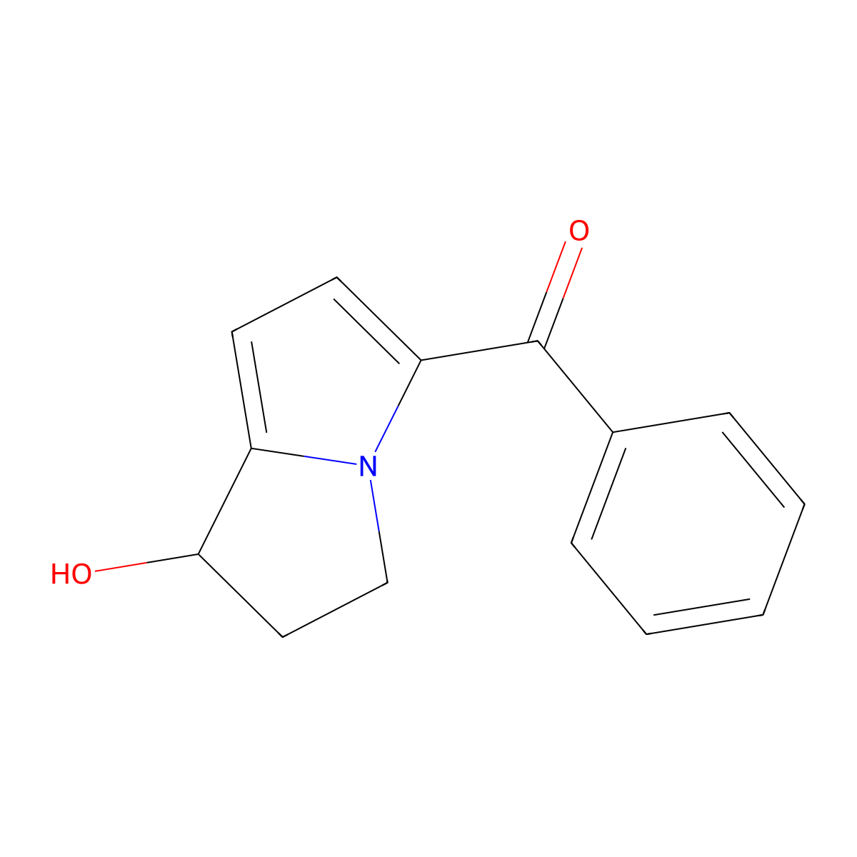 5-Benzoyl-2,3-dihydro-1H-pyrrolizin-1-ol, (+-)- molecular structure, CAS 154476-25-2