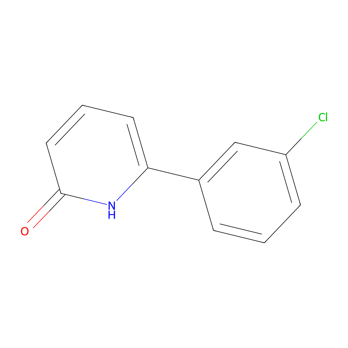 6-(3-Chlorophenyl)pyridin-2(1H)-one molecular structure, CAS 154476-87-6