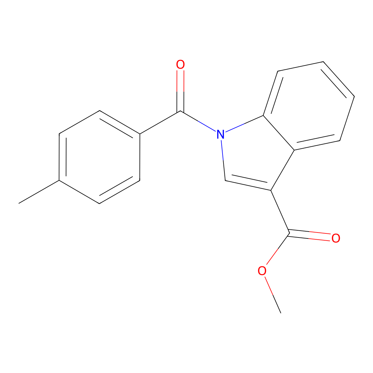 Methyl 1-(4-methylbenzoyl)-1H-indole-3-carboxylate molecular structure, CAS 154477-37-9
