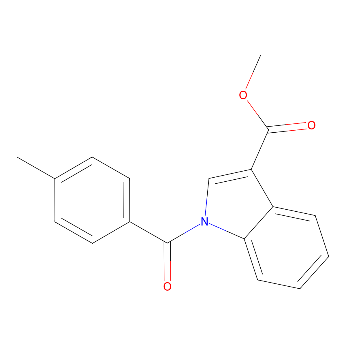 Methyl 1-(4-methylbenzoyl)-1H-indole-3-carboxylate molecular structure, CAS 154477-37-9