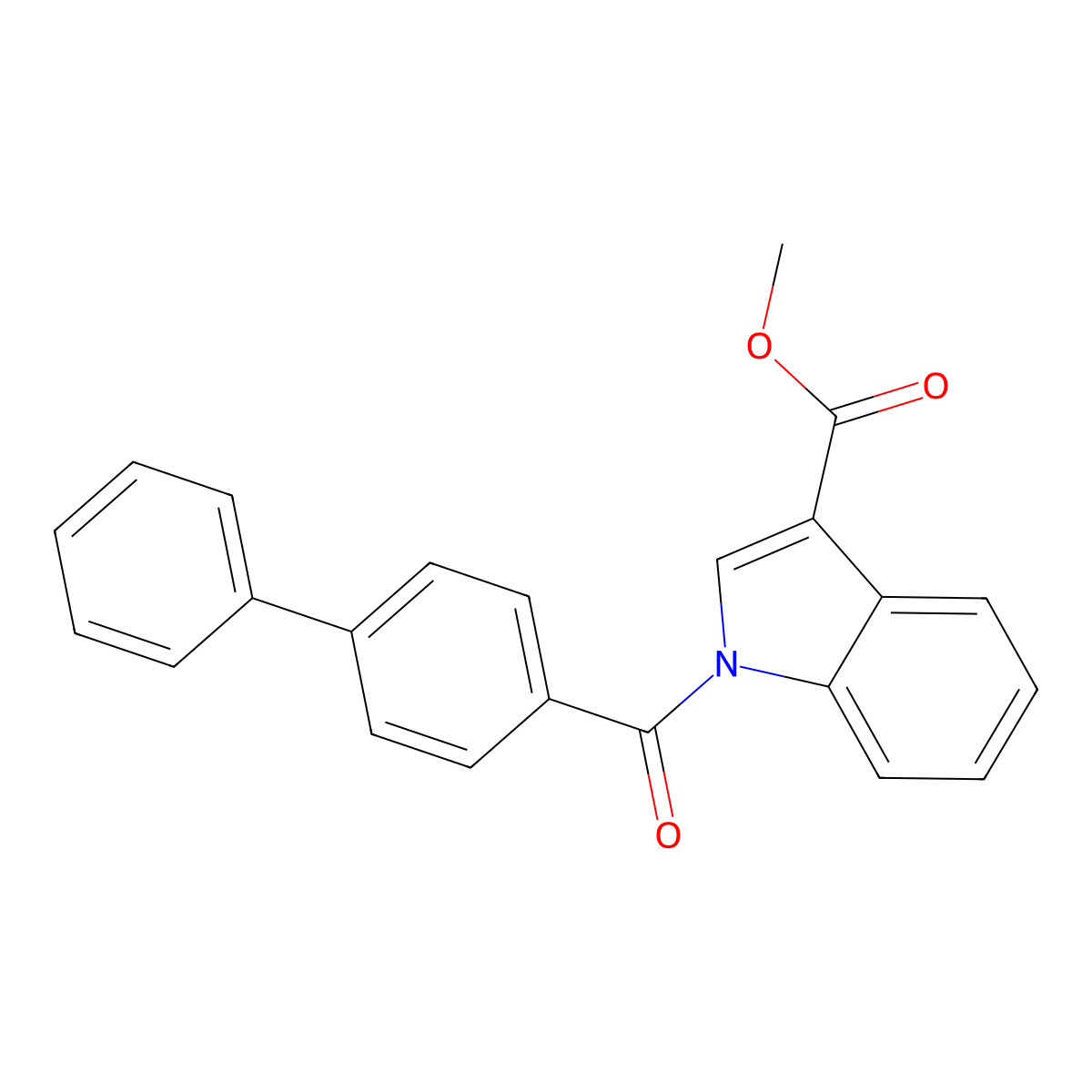 Methyl 1-([1,1'-biphenyl]-4-carbonyl)-1H-indole-3-carboxylate molecular structure, CAS 154477-38-0