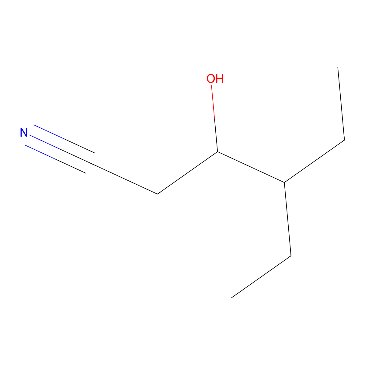 4-Ethyl-3-hydroxyhexanenitrile molecular structure, CAS 1544796-07-7