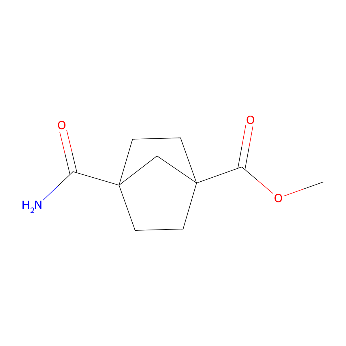 Methyl 4-carbamoylbicyclo[2.2.1]heptane-1-carboxylate molecular structure, CAS 15448-78-9