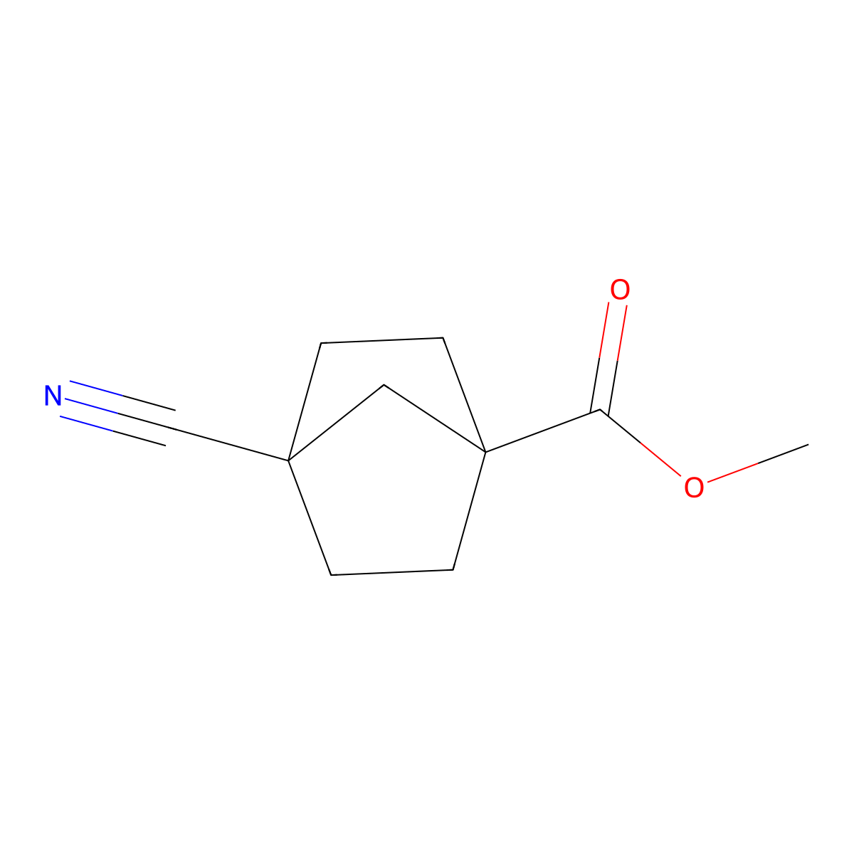 Methyl 4-cyanobicyclo[2.2.1]heptane-1-carboxylate molecular structure, CAS 15448-83-6