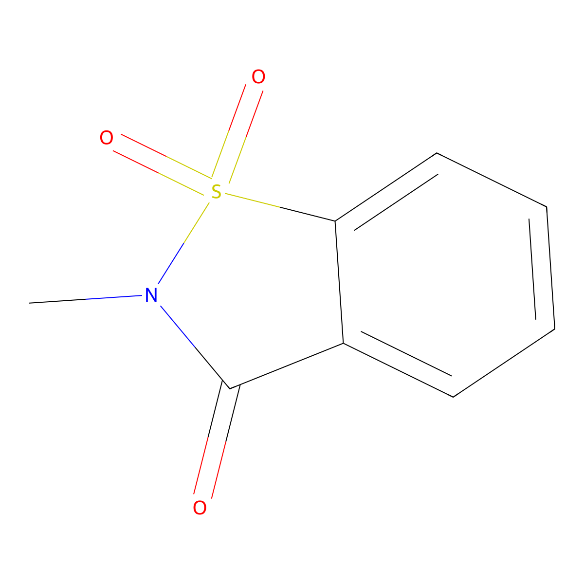 2-methyl-1,2-benzisothiazol-3(2H)-one 1,1-dioxide molecular structure, CAS 15448-99-4