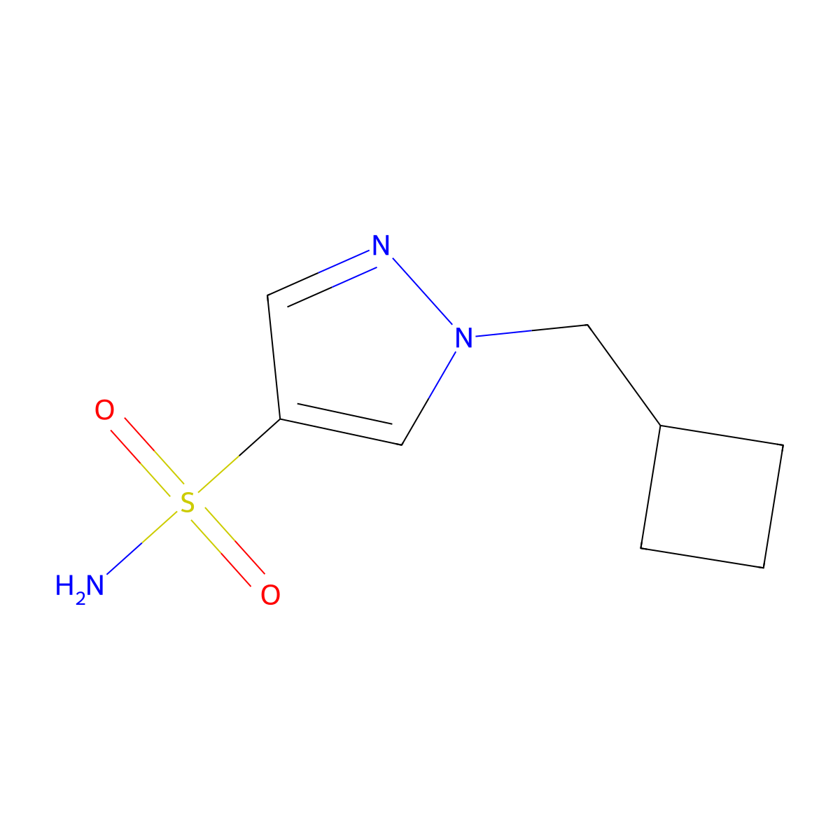 1-(cyclobutylmethyl)-1H-pyrazole-4-sulfonamide molecular structure, CAS 1544805-20-0