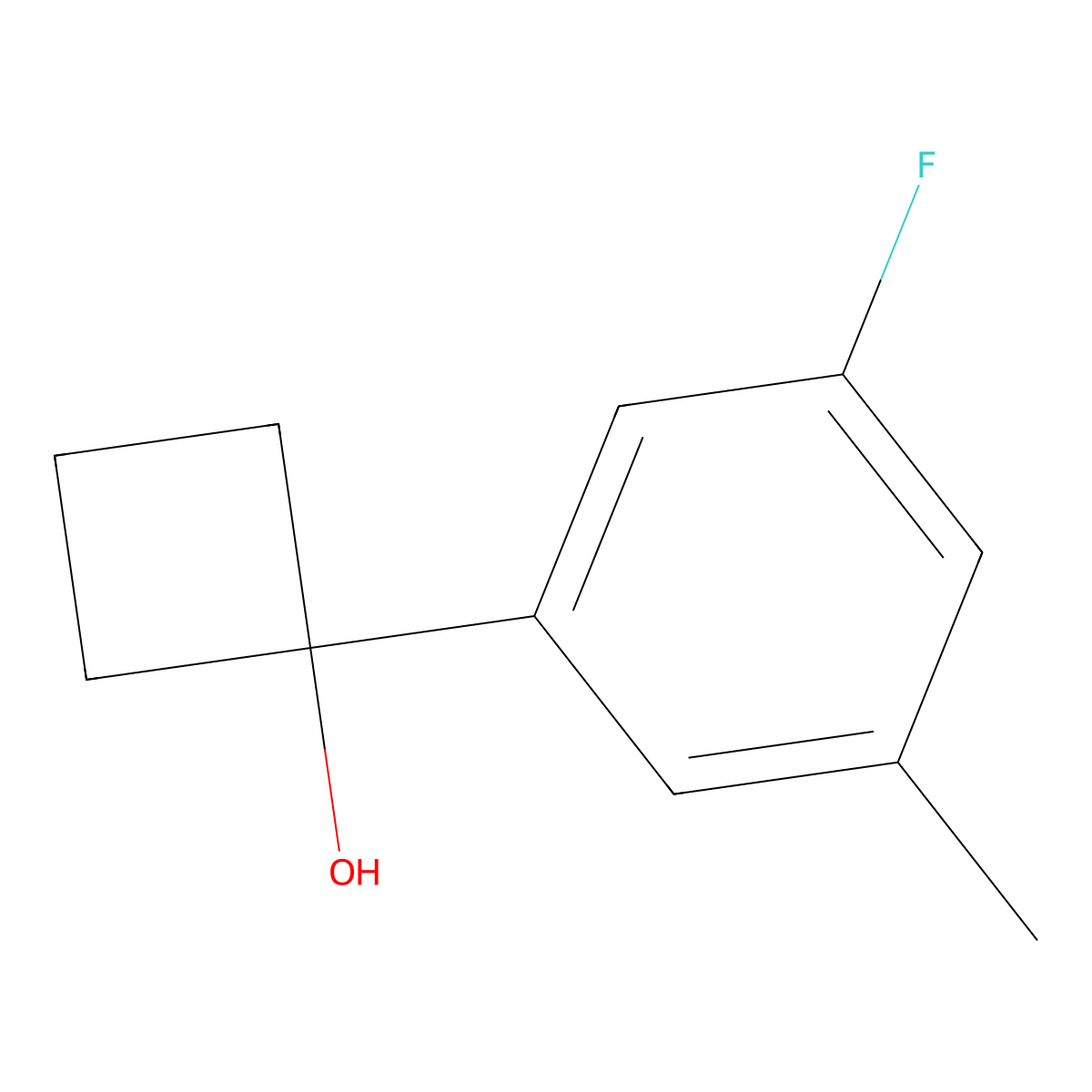 1-(3-Fluoro-5-methylphenyl)cyclobutanol molecular structure, CAS 1544805-93-7