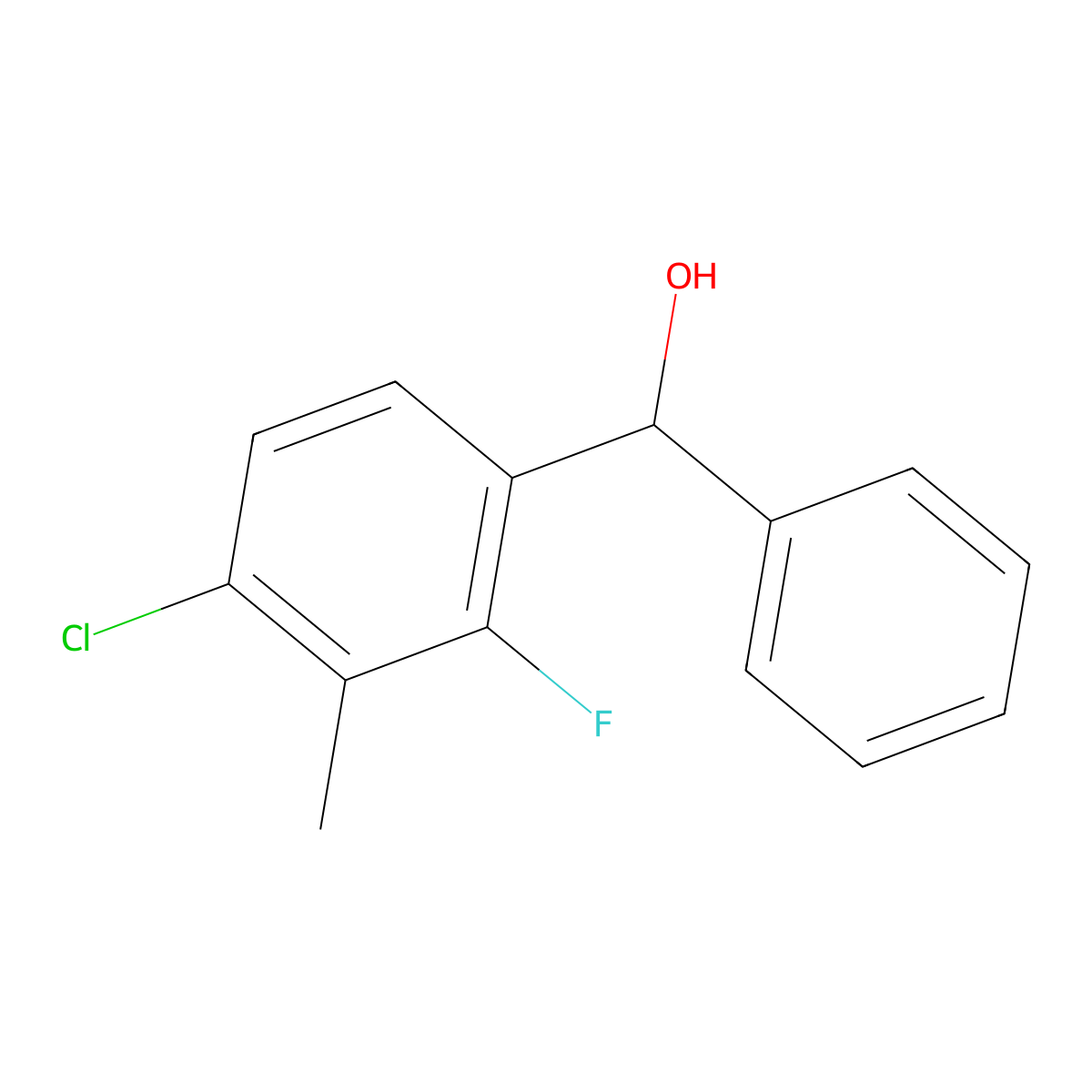 4-Chloro-2-fluoro-3-methyl-alpha-phenylbenZenemethanol molecular structure, CAS 1544821-33-1