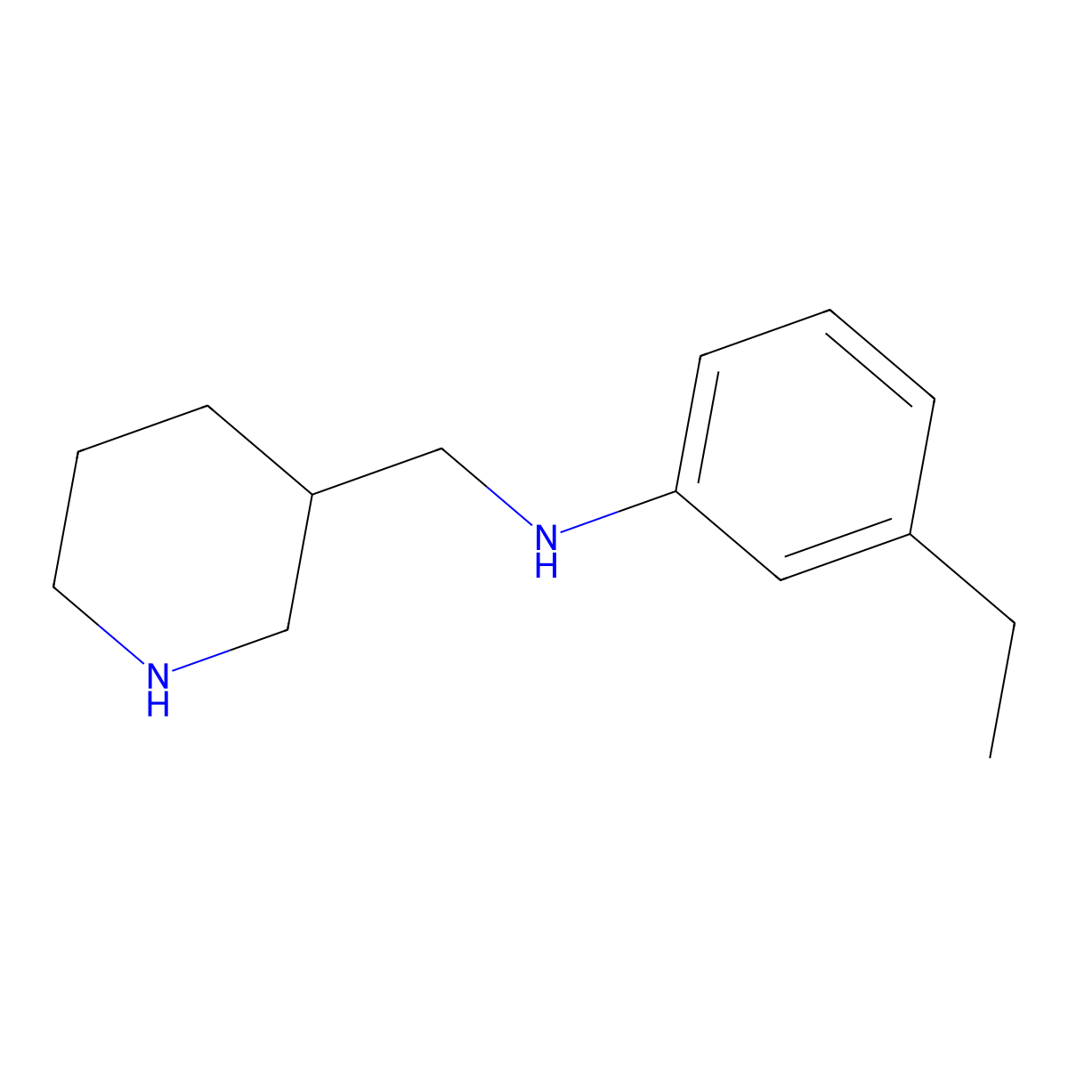 3-ethyl-N-[(piperidin-3-yl)methyl]aniline molecular structure, CAS 1544826-97-2