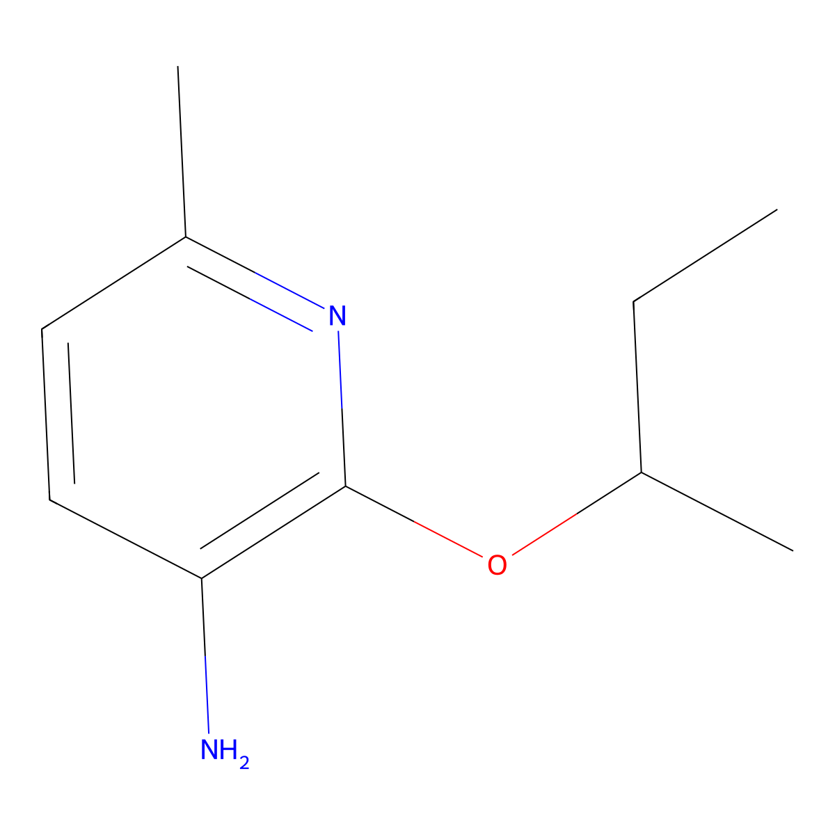 2-(Butan-2-yloxy)-6-methylpyridin-3-amine molecular structure, CAS 1544833-87-5
