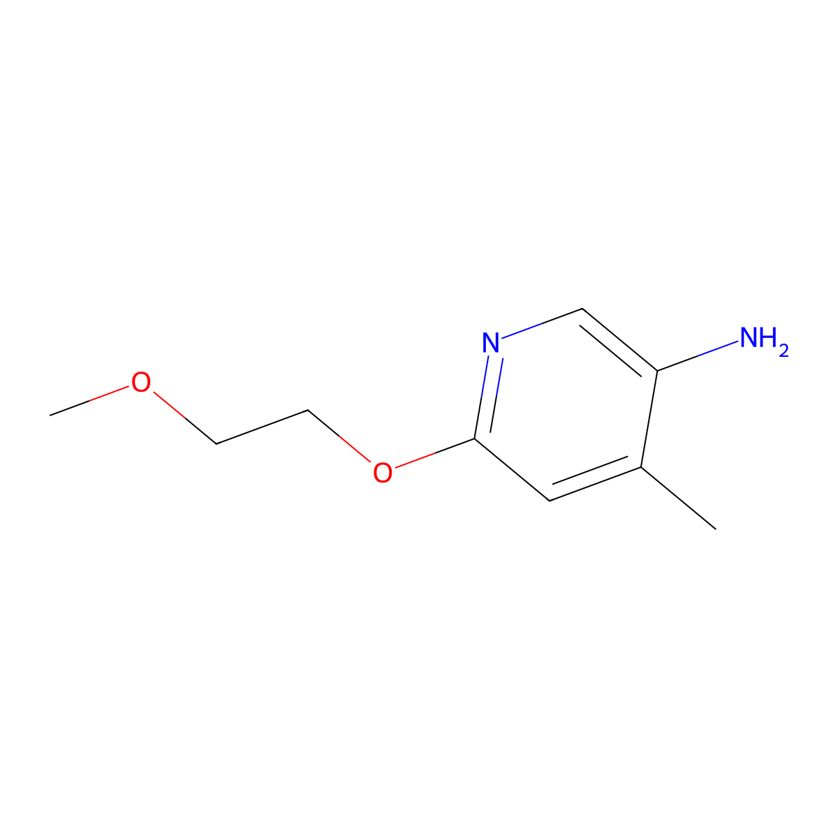 6-(2-Methoxyethoxy)-4-methylpyridin-3-amine molecular structure, CAS 1544844-77-0