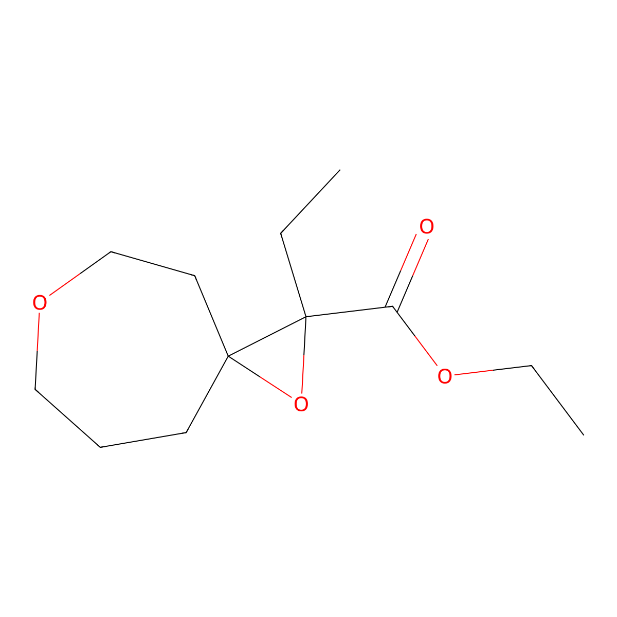 Ethyl 2-ethyl-1,6-dioxaspiro[2.6]nonane-2-carboxylate molecular structure, CAS 1544847-49-5