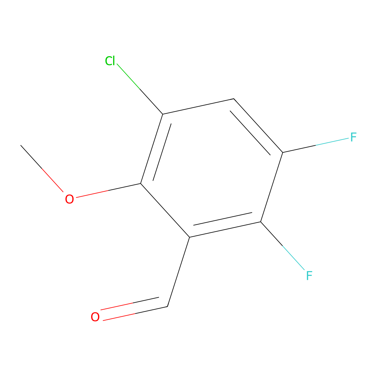 3-Chloro-5,6-difluoro-2-methoxybenzaldehyde molecular structure, CAS 1544859-55-3