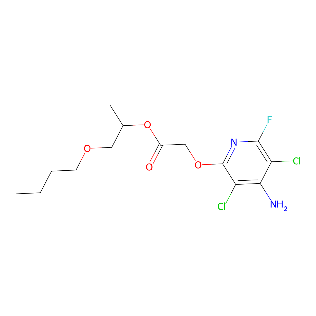 Fluroxypyr-butometyl molecular structure, CAS 154486-27-8