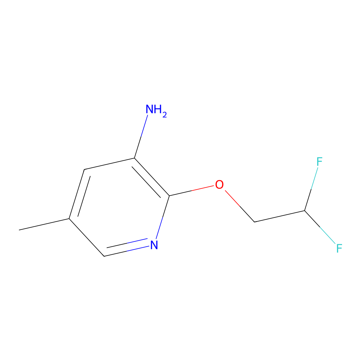 2-(2,2-Difluoroethoxy)-5-methylpyridin-3-amine molecular structure, CAS 1544860-53-8