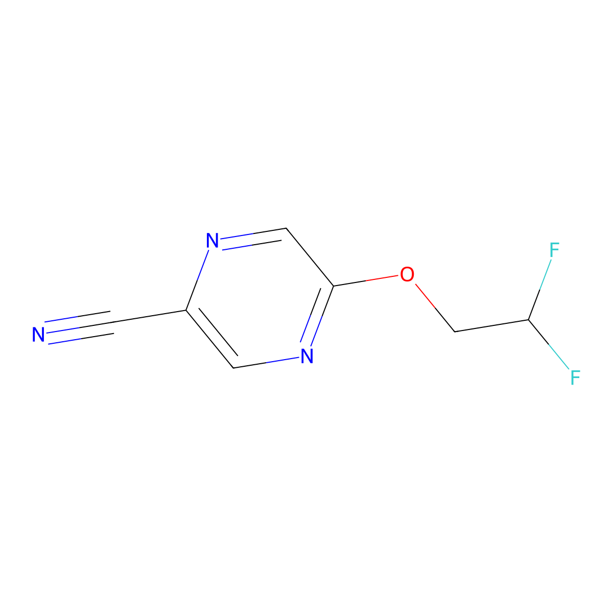 5-(2,2-Difluoroethoxy)pyrazine-2-carbonitrile molecular structure, CAS 1544861-08-6