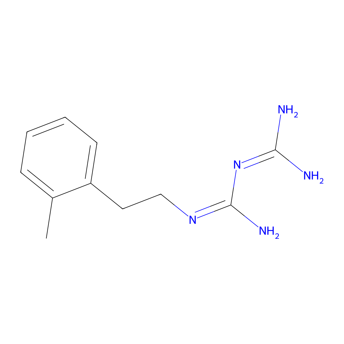 1-carbamimidamido-N-[2-(2-methylphenyl)ethyl]methanimidamide molecular structure, CAS 1544871-16-0