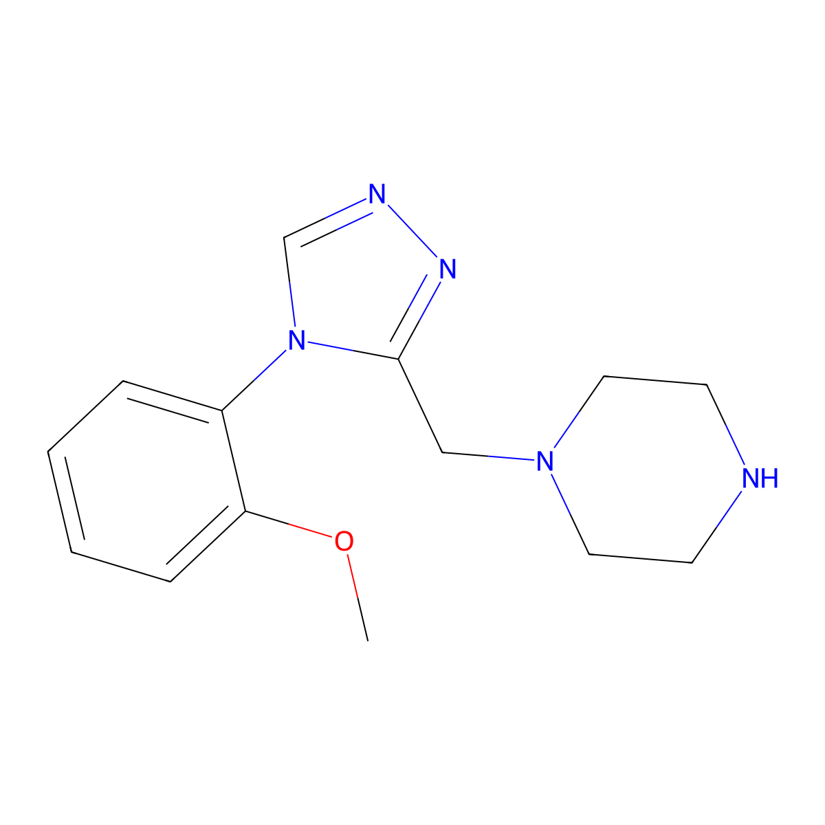 1-{[4-(2-methoxyphenyl)-4H-1,2,4-triazol-3-yl]methyl}piperazine molecular structure, CAS 1544881-13-1