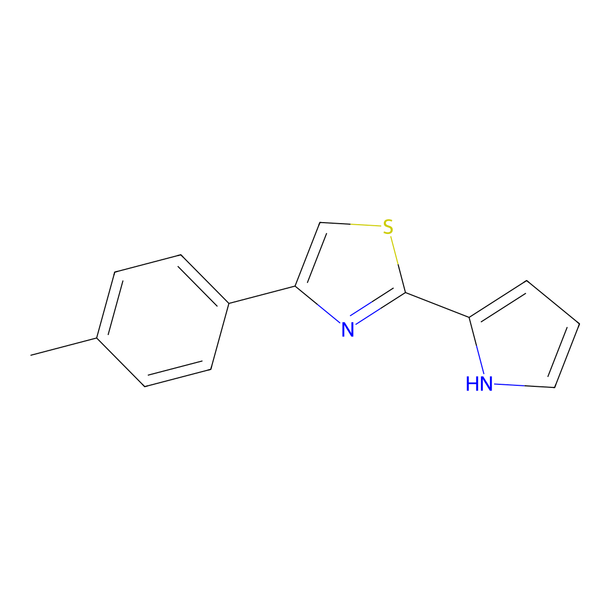 4-(4-Methylphenyl)-2-(1H-pyrrol-2-yl)-1,3-thiazole molecular structure, CAS 1544881-68-6