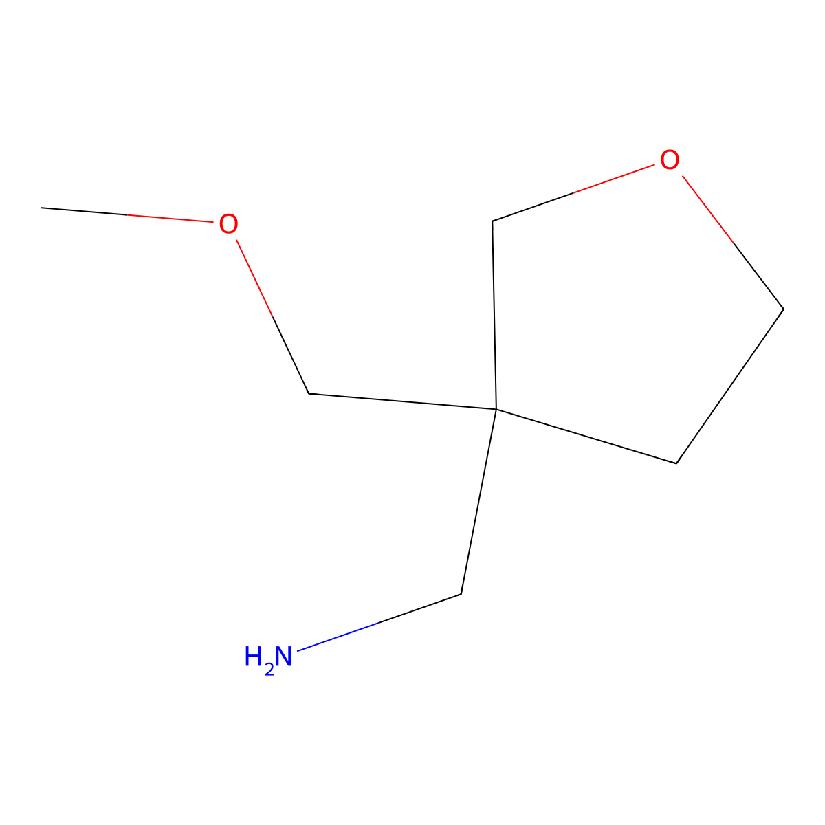 [3-(Methoxymethyl)oxolan-3-yl]methanamine molecular structure, CAS 1544892-97-8