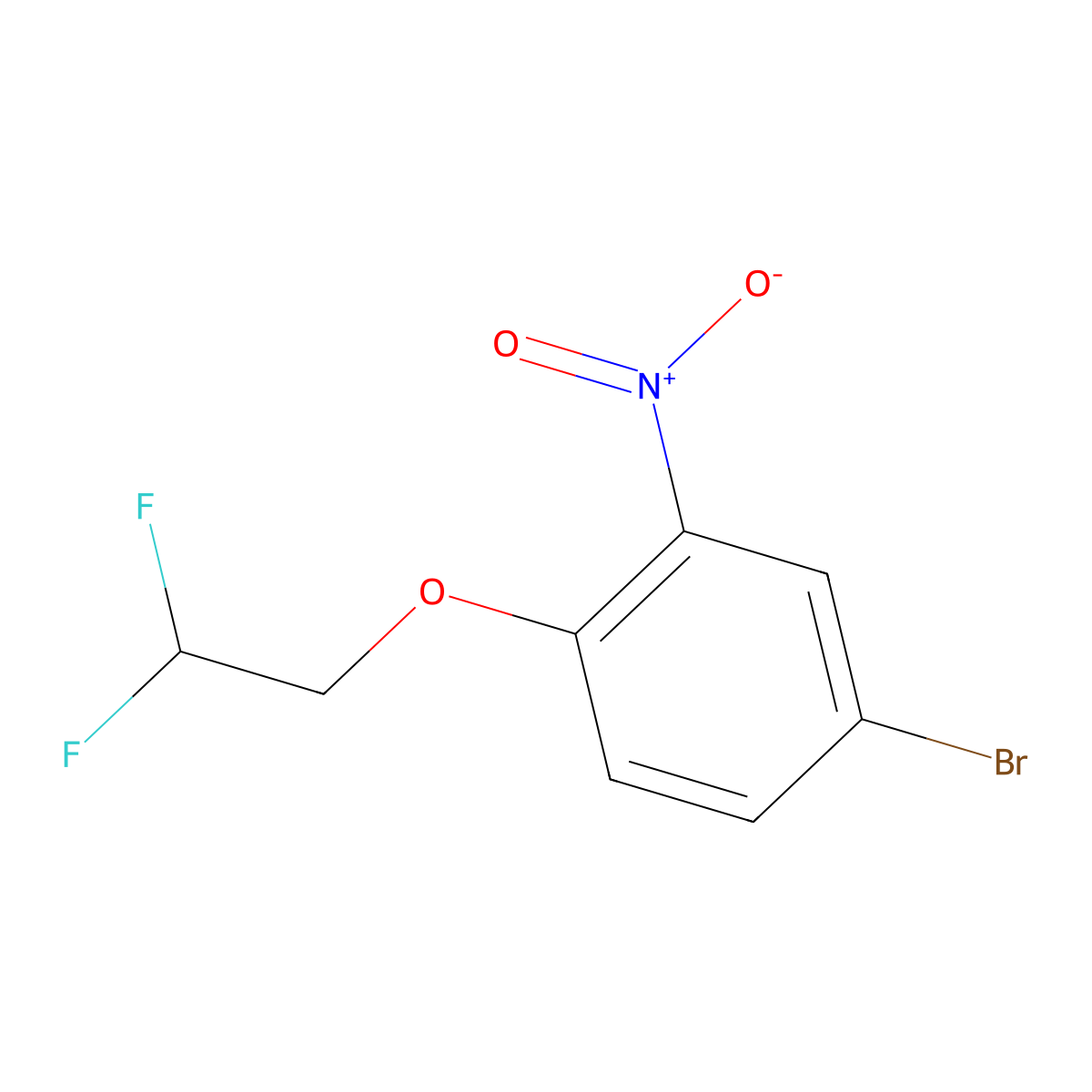 5-Bromo-2-(2,2-difluoroethoxy)nitrobenzene molecular structure, CAS 1544893-15-3