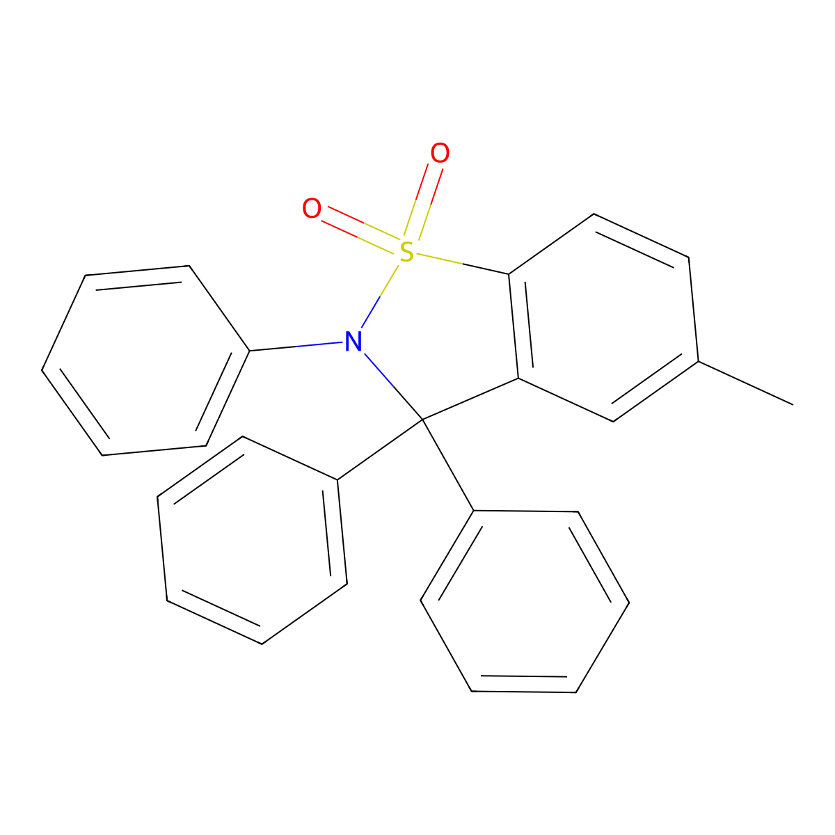 5-Methyl-2,3,3-triphenyl-2,3-dihydro-1H-1lambda~6~,2-benzothiazole-1,1-dione molecular structure, CAS 15449-02-2