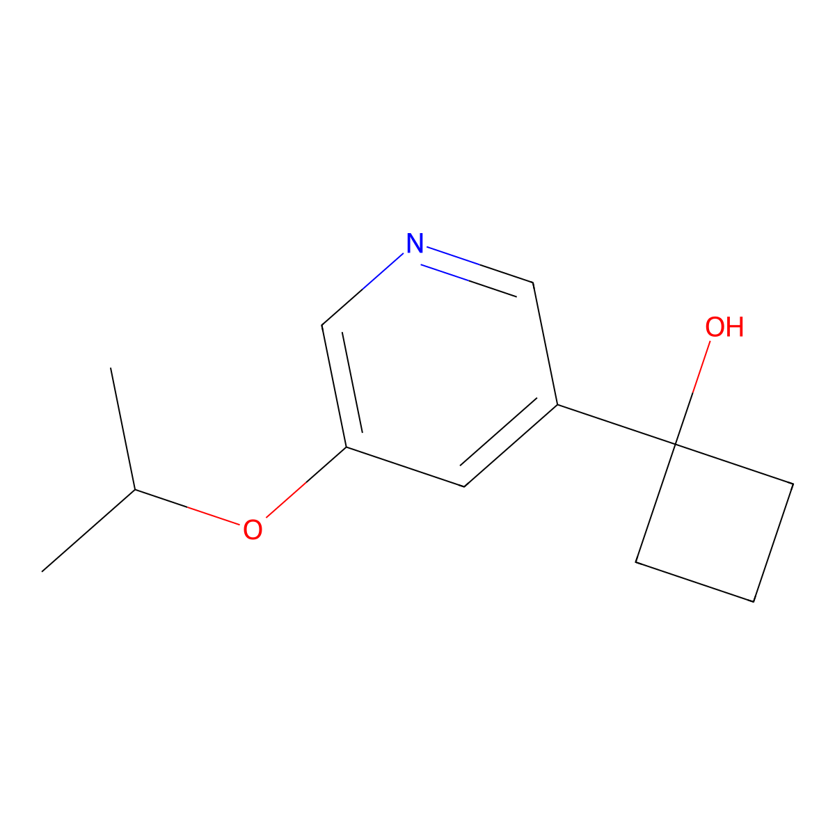1-[5-(1-Methylethoxy)-3-pyridinyl]cyclobutanol molecular structure, CAS 1544915-69-6