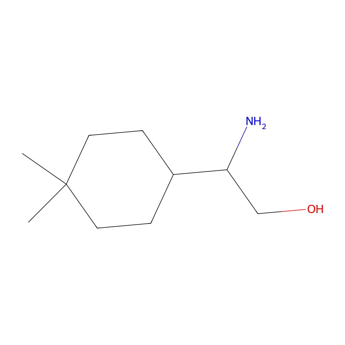 2-Amino-2-(4,4-dimethylcyclohexyl)ethan-1-ol molecular structure, CAS 1544924-22-2