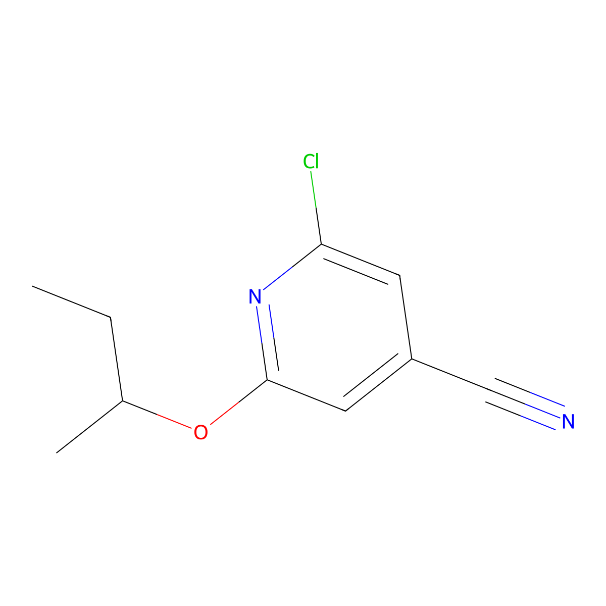 2-(Butan-2-yloxy)-6-chloropyridine-4-carbonitrile molecular structure, CAS 1544934-30-6