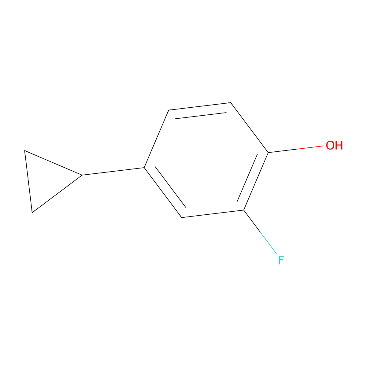 2-Fluoro-4-cyclopropylphenol molecular structure, CAS 1544937-92-9