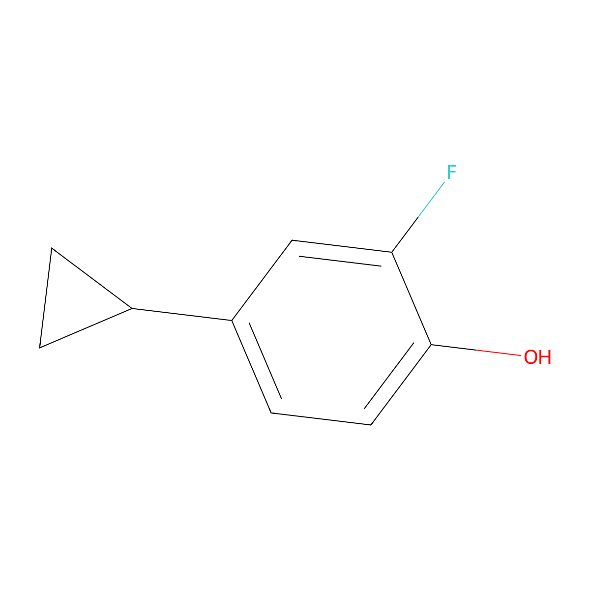 2-Fluoro-4-cyclopropylphenol molecular structure, CAS 1544937-92-9