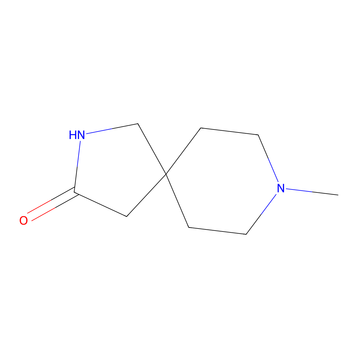 8-Methyl-2,8-diazaspiro(4.5)decan-3-one molecular structure, CAS 154495-67-7