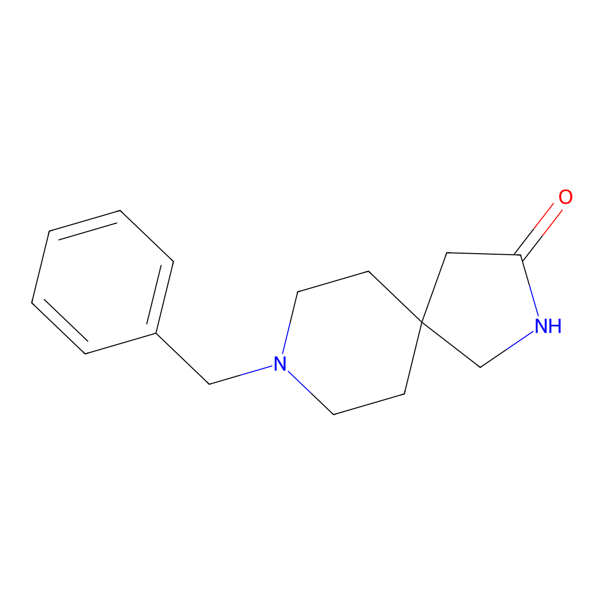 8-Benzyl-2,8-diazaspiro[4.5]decan-3-one molecular structure, CAS 154495-69-9