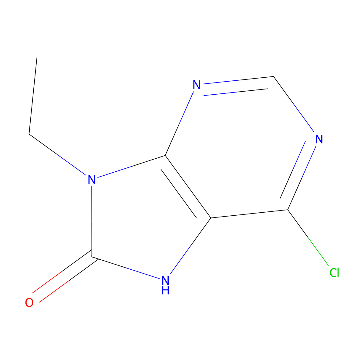 6-chloro-9-ethyl-8,9-dihydro-7H-purin-8-one molecular structure, CAS 1544955-51-2