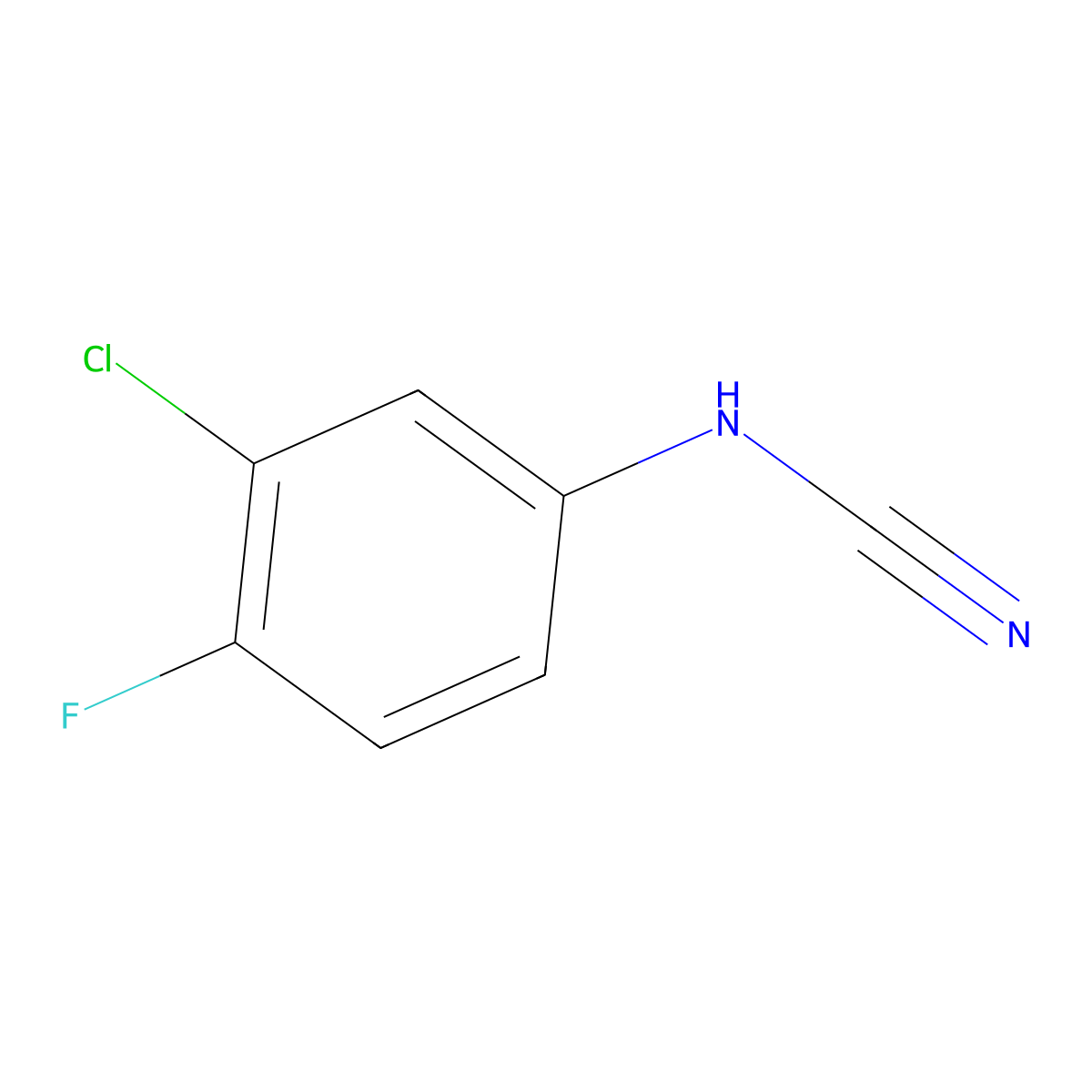 (3-Chloro-4-fluorophenyl)cyanamide molecular structure, CAS 154496-90-9