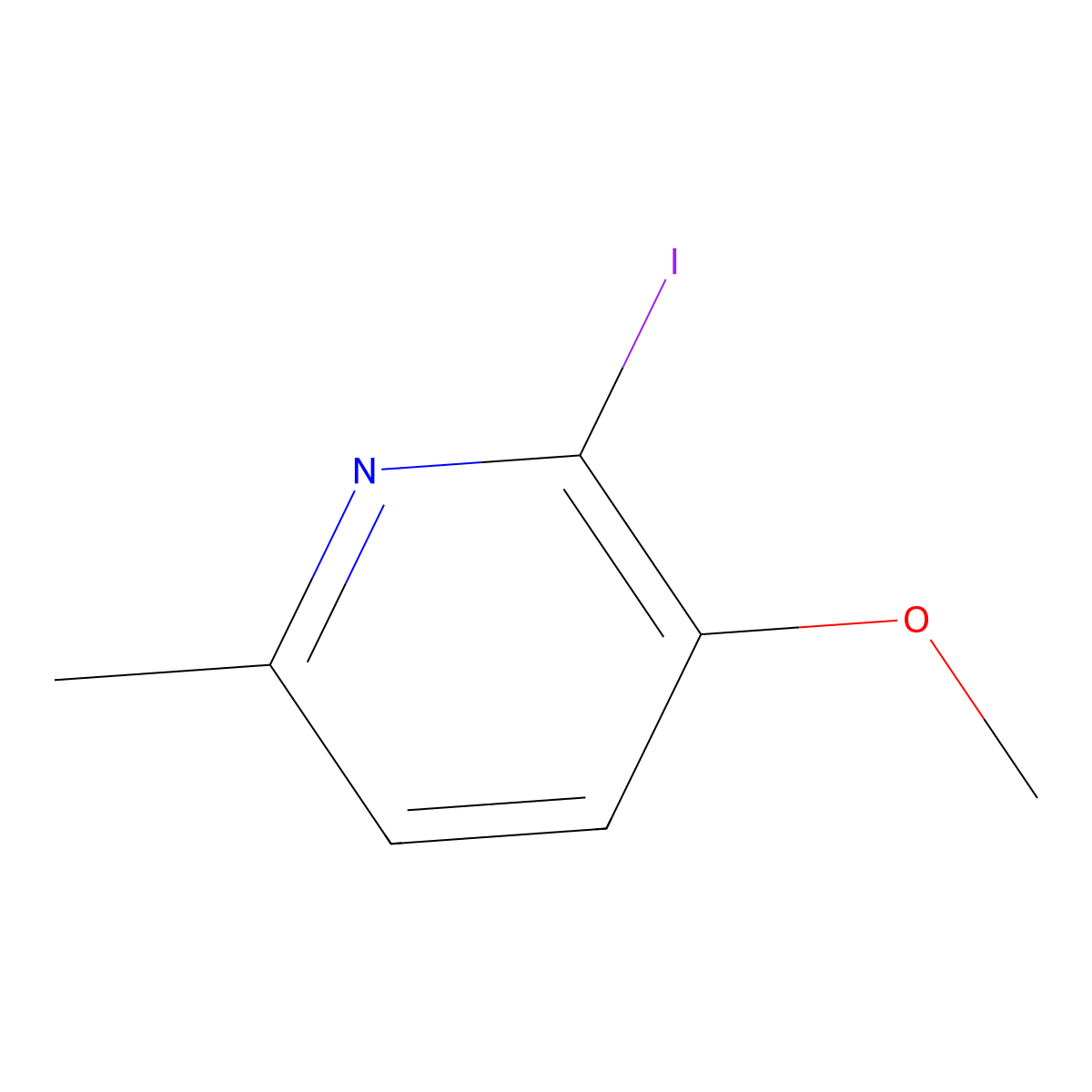 2-Iodo-3-methoxy-6-methylpyridine molecular structure, CAS 154497-82-2