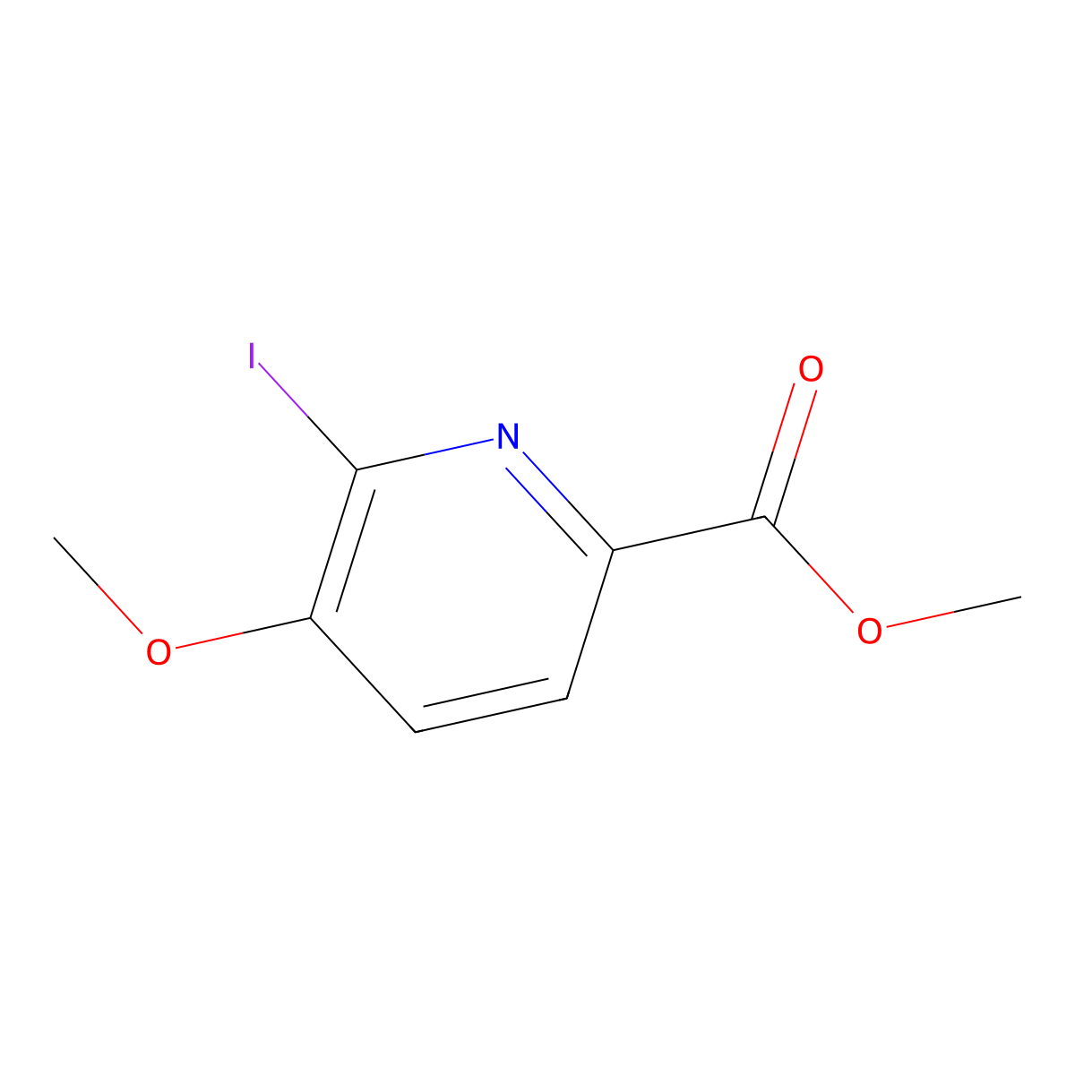Methyl 6-iodo-5-methoxypicolinate molecular structure, CAS 154497-84-4