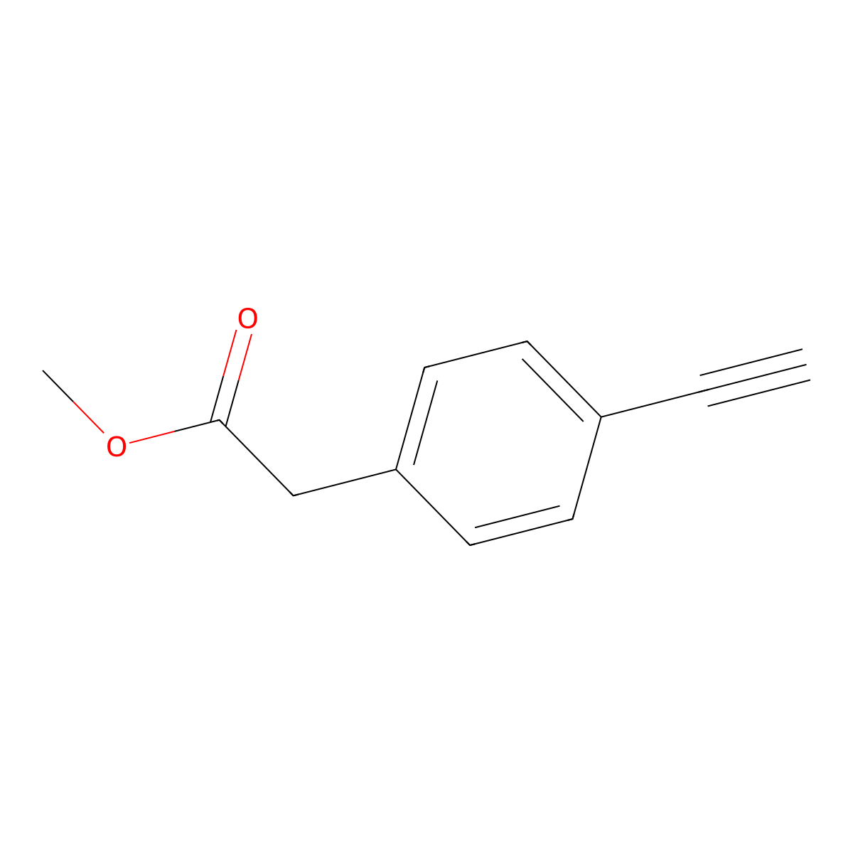 Methyl 2-(4-ethynylphenyl)acetate molecular structure, CAS 154498-13-2