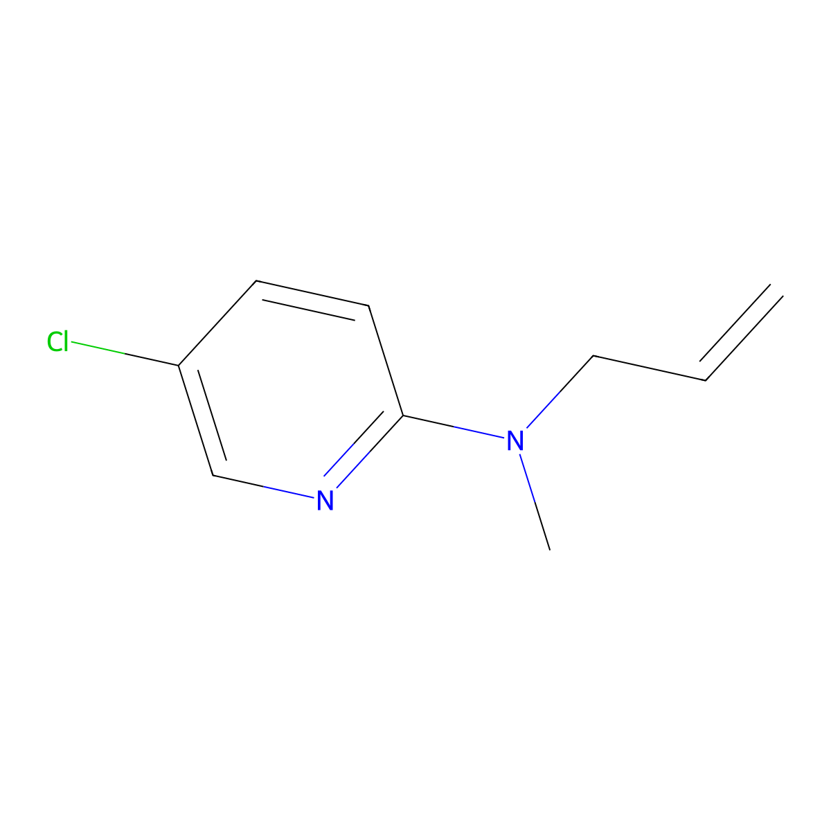 5-chloro-N-methyl-N-(prop-2-en-1-yl)pyridin-2-amine molecular structure, CAS 1544981-73-8