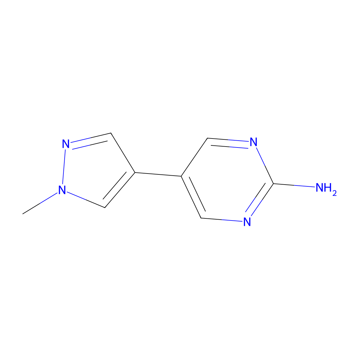[5-(1-methyl-1H-pyrazol-4-yl)-pyrimidin-2-yl]-amine molecular structure, CAS 1544983-81-4