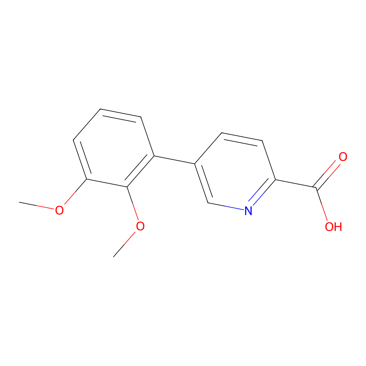 5-(2,3-Dimethoxyphenyl)-2-pyridinecarboxylic acid molecular structure, CAS 1544987-81-6