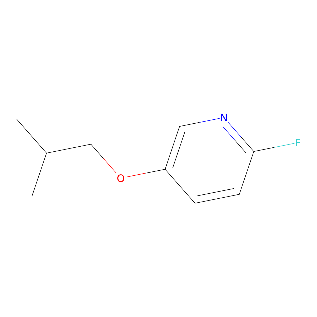 2-Fluoro-5-(2-methylpropoxy)pyridine molecular structure, CAS 1544989-30-1
