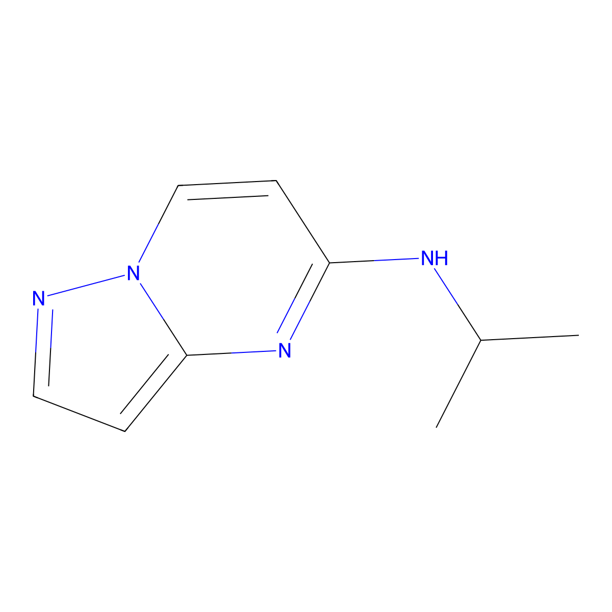 N-(propan-2-yl)pyrazolo[1,5-a]pyrimidin-5-amine molecular structure, CAS 1544989-38-9
