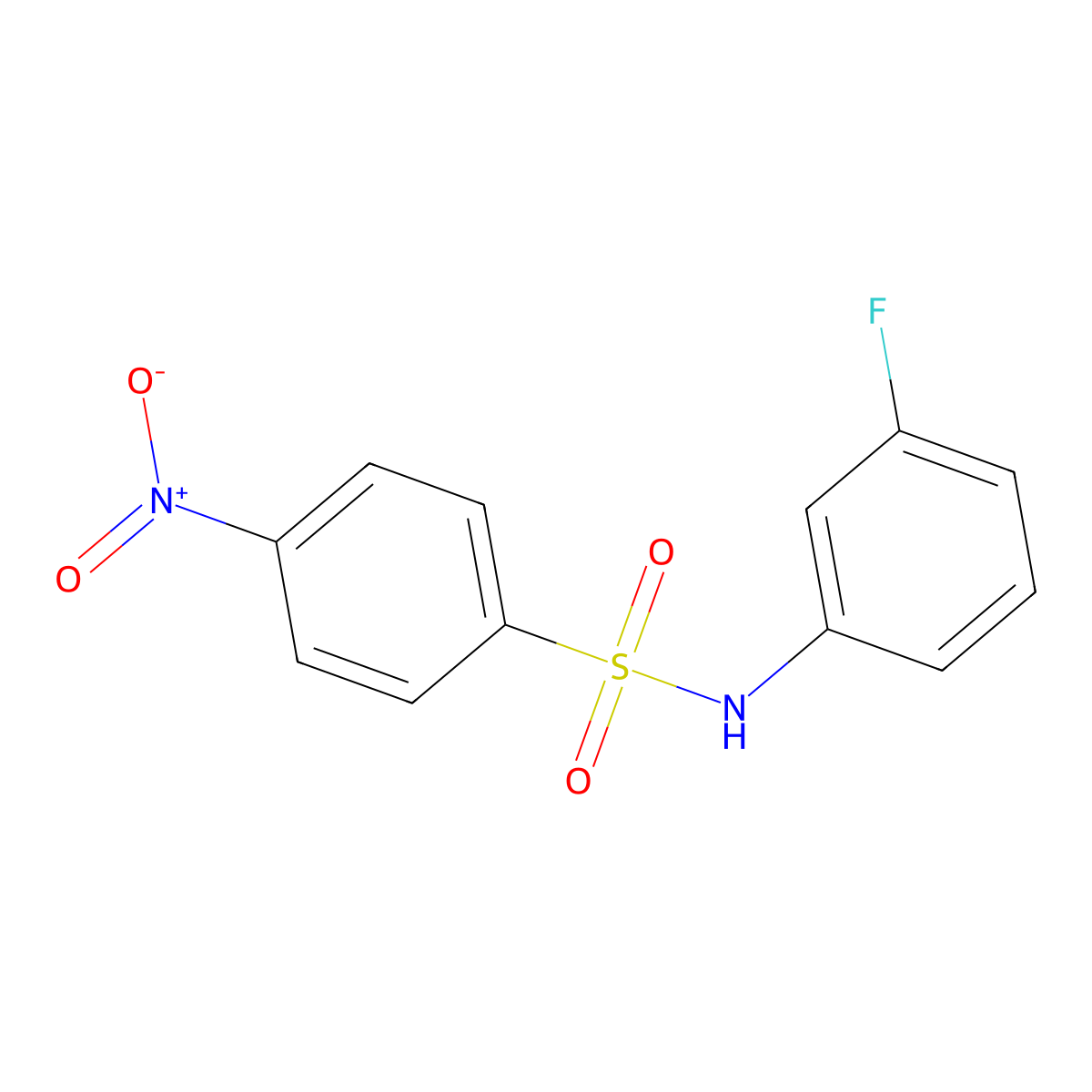 N-(3-fluorophenyl)-4-nitrobenzenesulfonamide molecular structure, CAS 1545-94-4