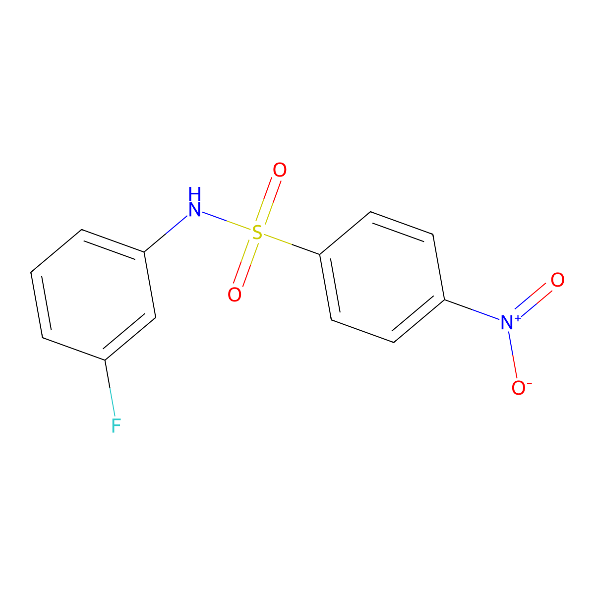 N-(3-fluorophenyl)-4-nitrobenzenesulfonamide molecular structure, CAS 1545-94-4