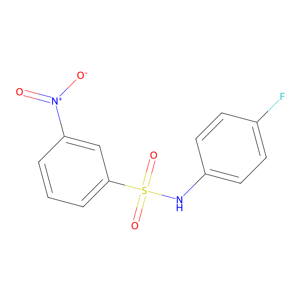 N-(4-fluorophenyl)-3-nitrobenzenesulfonamide molecular structure, CAS 1545-95-5