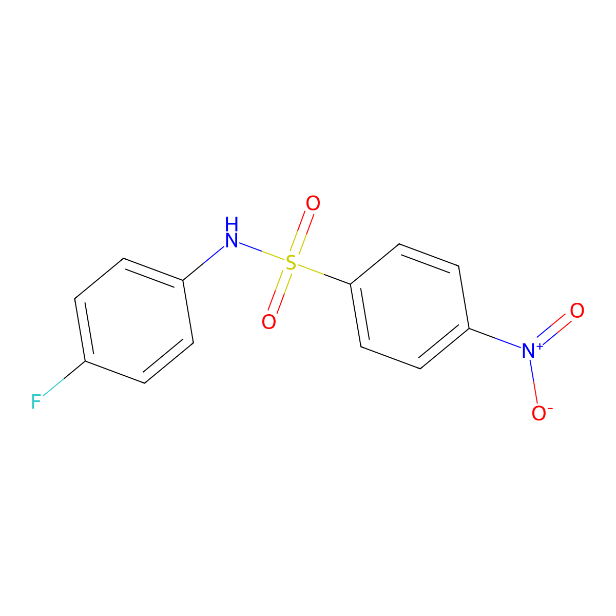 N-(4-fluorophenyl)-4-nitrobenzenesulfonamide molecular structure, CAS 1545-96-6