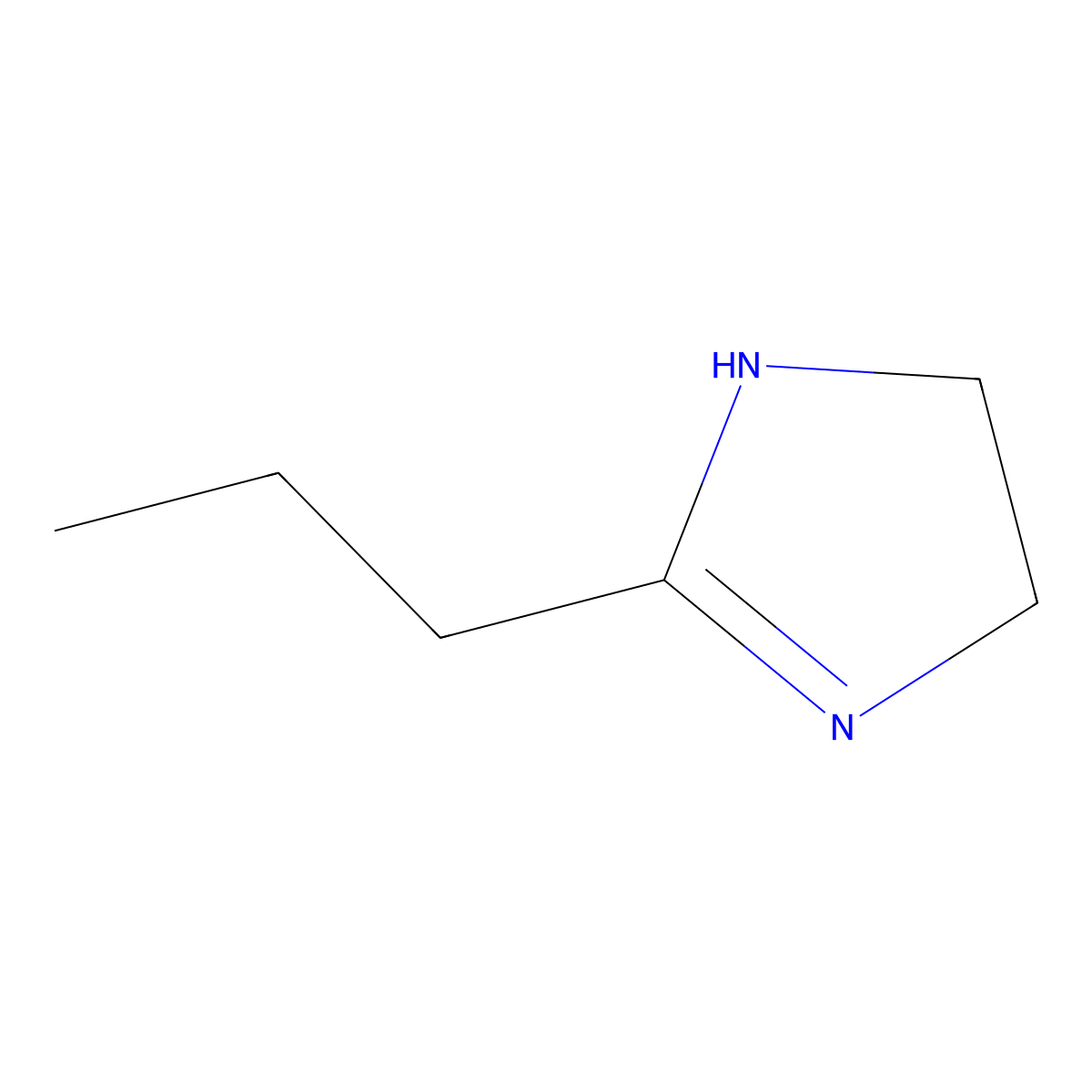 2-Imidazoline, 2-propyl- molecular structure, CAS 15450-05-2