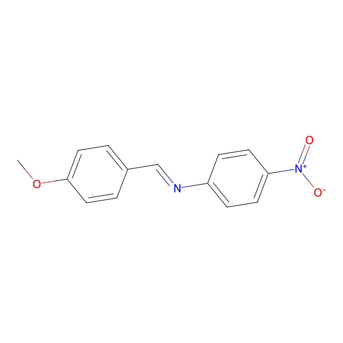 N-(p-Methoxybenzylidene)-p-nitroaniline molecular structure, CAS 15450-66-5