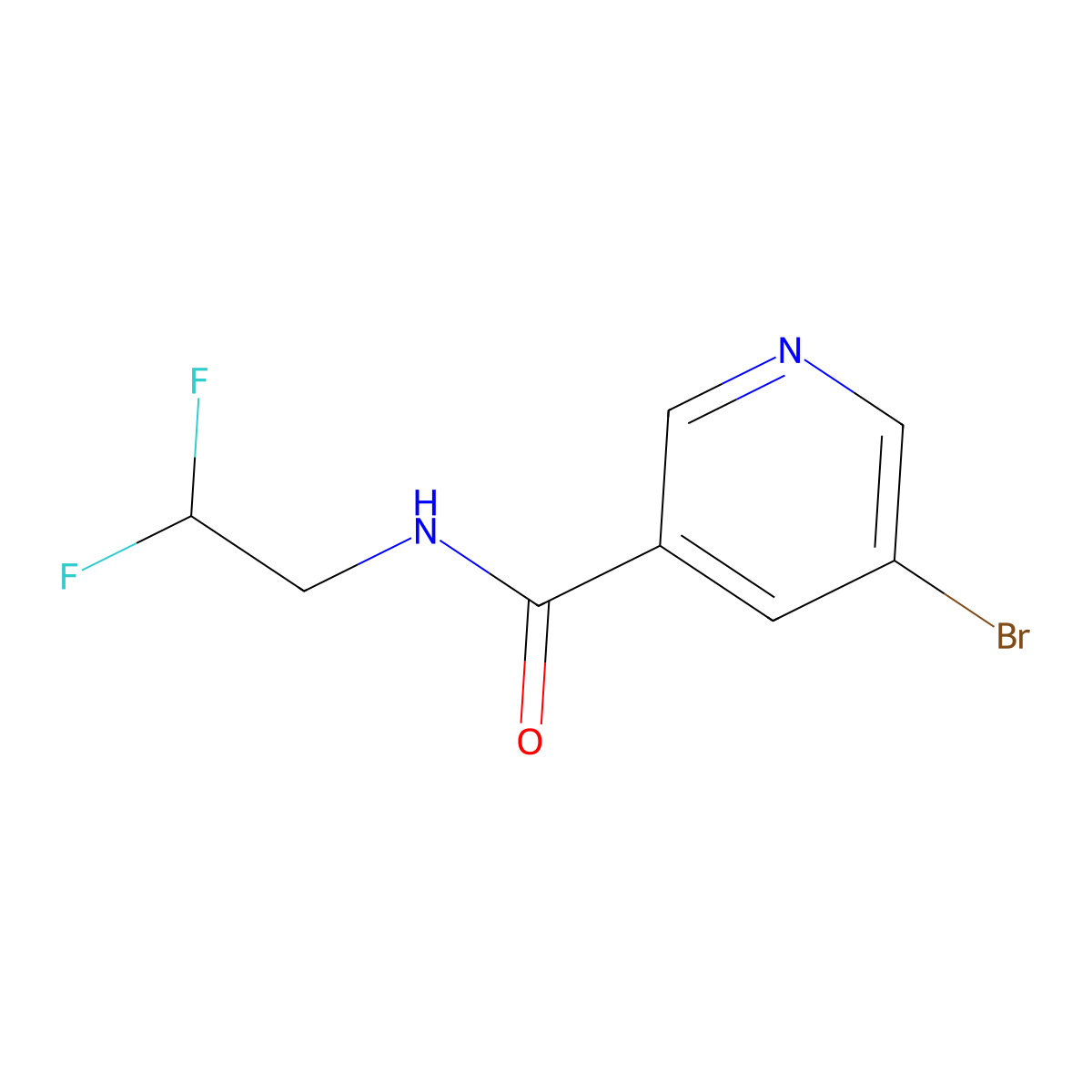 5-Bromo-N-(2,2-difluoroethyl)nicotinamide molecular structure, CAS 1545001-83-9